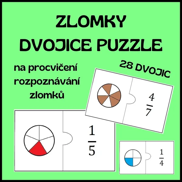 ROZPOZNÁVÁNÍ ZLOMKŮ - dvojice puzzle 1