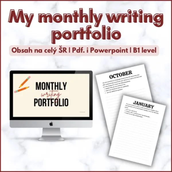 Monthly writing portfolio | Obsah na celý školní rok | SŠ 1