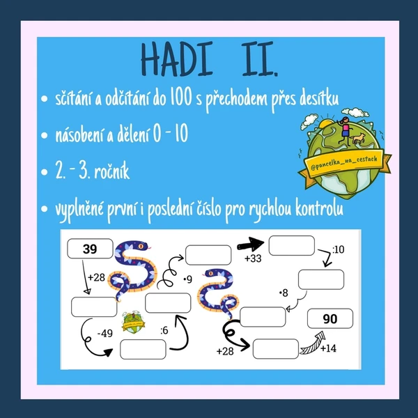 HADI - sčítání, odčítání, násobení a dělení do 100 1