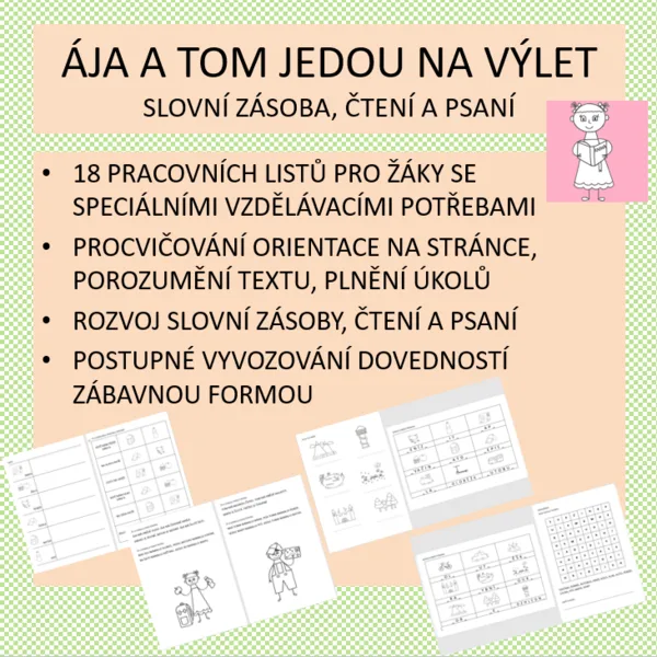 Ája a Tom jedou na výlet - slovní zásoba, čtení a psaní 1