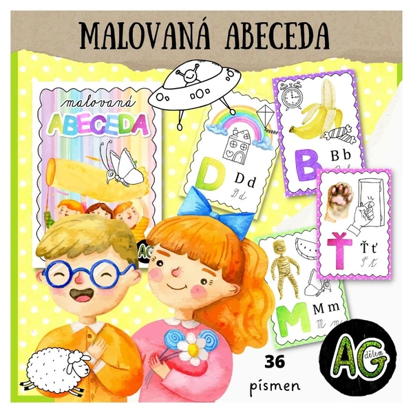 MALOVANÁ ABECEDA - 36 PÍSMEN - PLAKÁTY 1