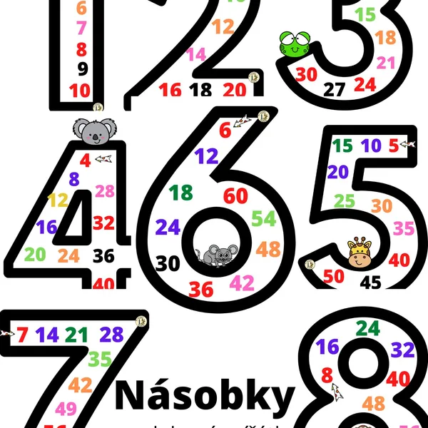 Násobky - barevná řada 2 ozdobené zvířátky 1