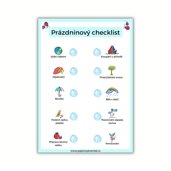 Prázdninový checklist 1