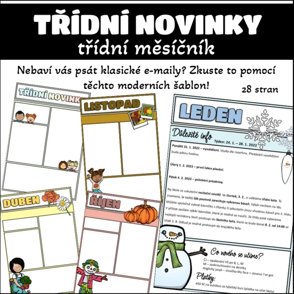 Třídní novinky, měsíčník - informace pro rodiče 1