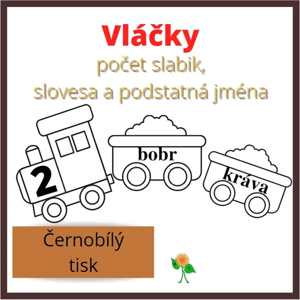 Vláčky - počet slabik, podstatná jména a slovesa 1