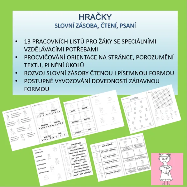 Hračky - slovní zásoba, čtení a psaní 1