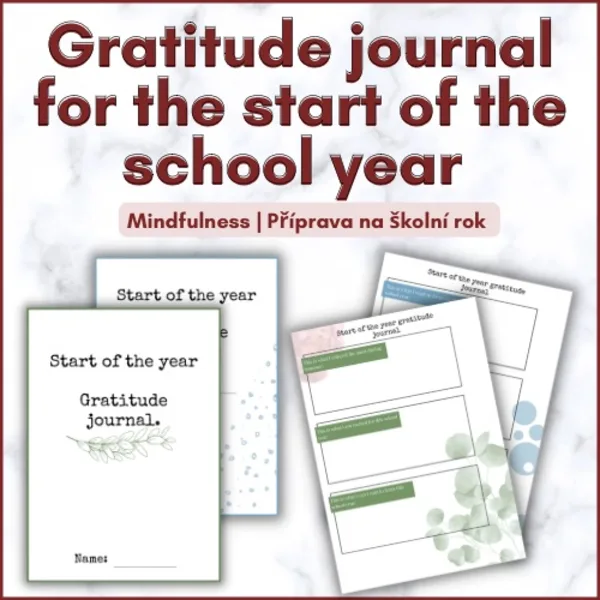 Start of the year Gratitude journal | Aktivita na začátek školního roku 1
