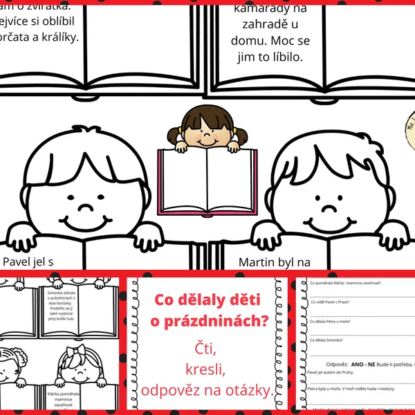 Co dělaly děti o prázdninách? Čtení s porozuměním. 1