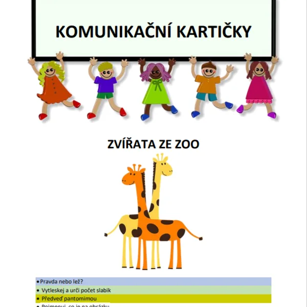 Komunikační kartičky: ZVÍŘATA ZE ZOO 1