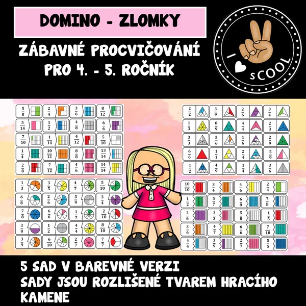 Matematické domino - zlomky 1