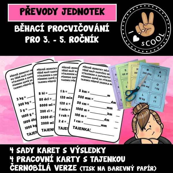 Převody jednotek - běhací procvičování 1
