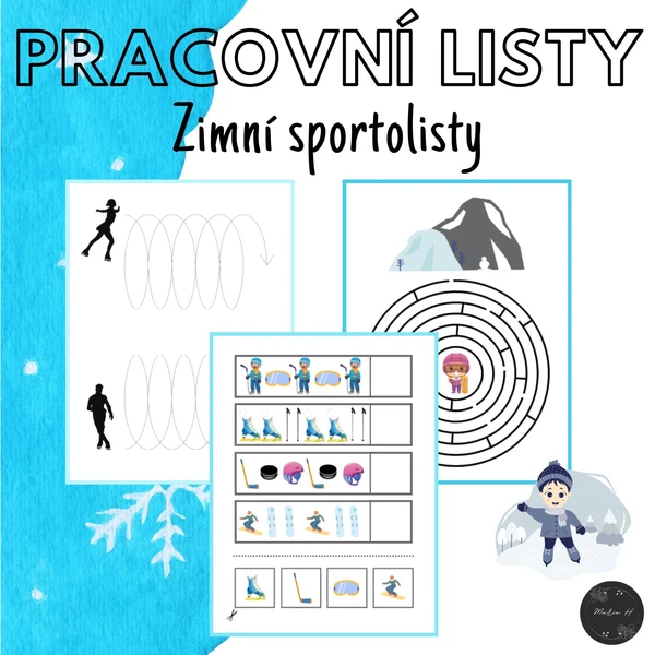 Zimní sportolisty, pracovní listy 1
