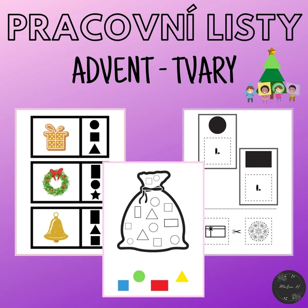 Advent - tvary, pracovní listy 1