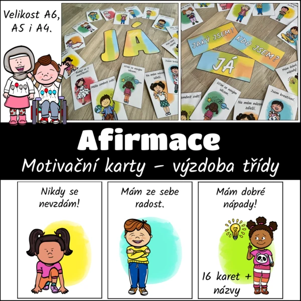 Afirmace - motivační karty, výzdoba třídy 1