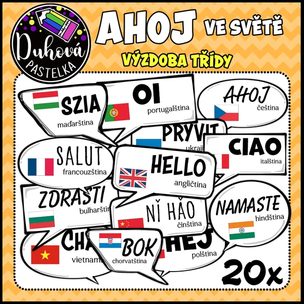 AHOJ ve 20 světových jazycích - výzdoba školy 1