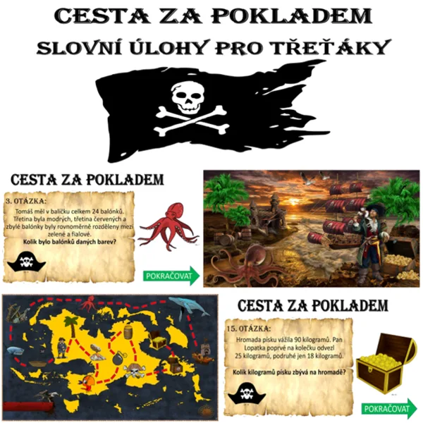 Cesta za pokladem - slovní úlohy pro třeťáky 1