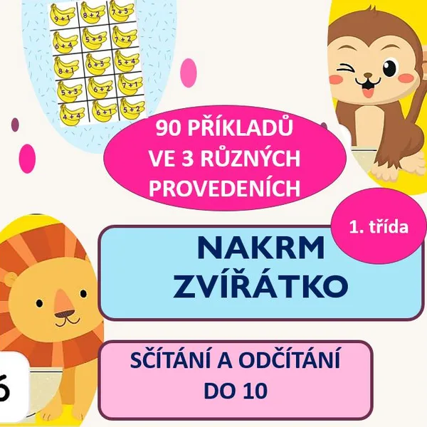 NAKRM ZVÍŘÁTKO - KARTIČKY - POČÍTÁME DO 10 1
