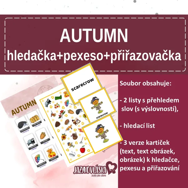 Autumn hledačka, pexeso, přiřazovačka 1