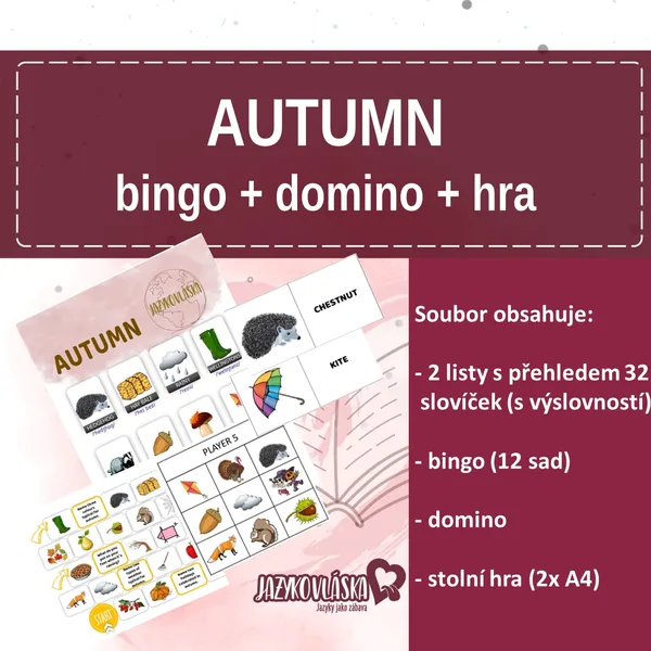 Autumn bingo, domino, hra 1