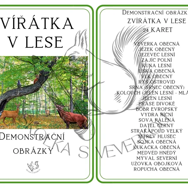 ZVÍŘÁTKA V LESE - demonstrační obrázky 1