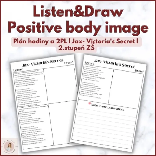 Listen and draw | Positive body image | Plán hodiny a PL pro 2.stupeň ZŠ 1