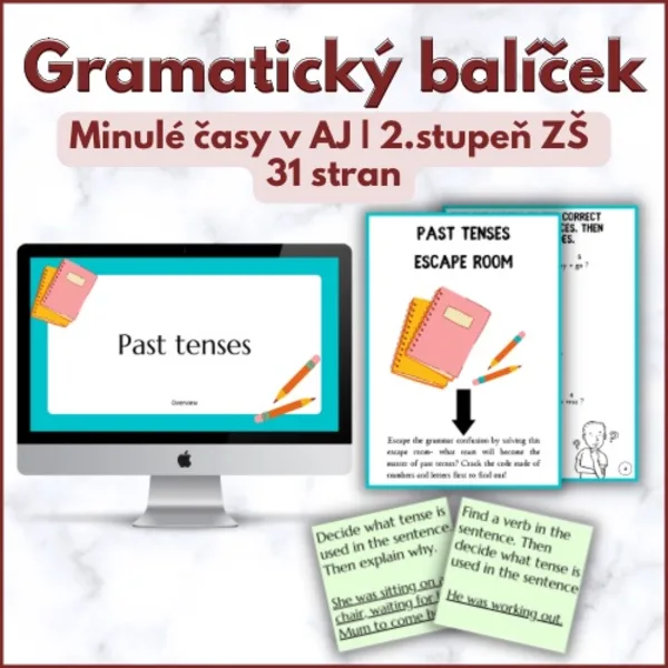 Gramatický balíček | Minulé časy v AJ | 2.stupeň ZŠ 1