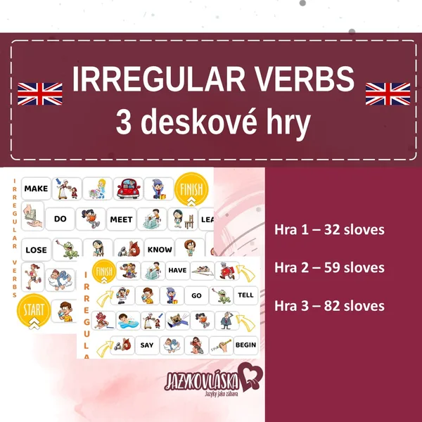 Irregular verbs (Nepravidelná slovesa) 3 hry 1