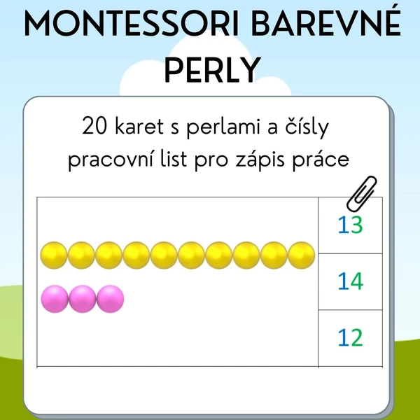 Montessori barevný perlový materiál 1