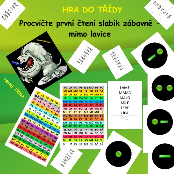 Hravé čtení prvních slabik a slov - mimo lavice 1