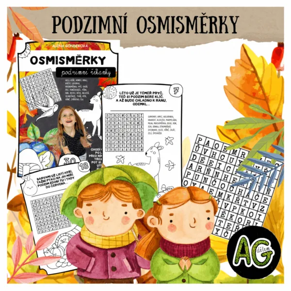 PODZIMNÍ OSMISMĚRKY S OMALOVÁNKOU A AUTORSKÝMI ŘÍKANKAMI 1