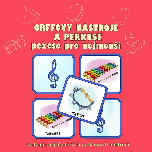 Orffovy nástroje a perkuse - pexeso pro nejmenší 1