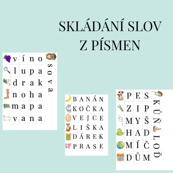 Skládání slov z písmen  1