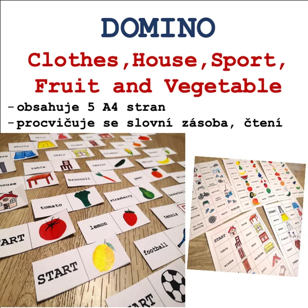 DOMINO - Clothes, House, Sport, Fruit and Vegetable 1