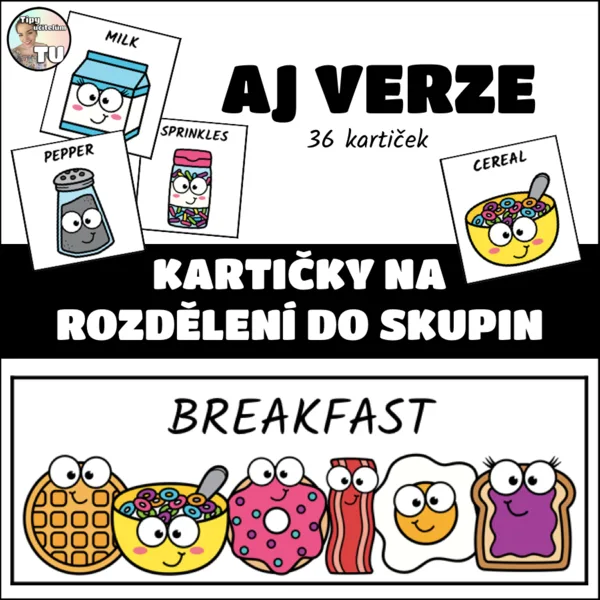 Kartičky na rozdělení do skupin - AJ VERZE 1