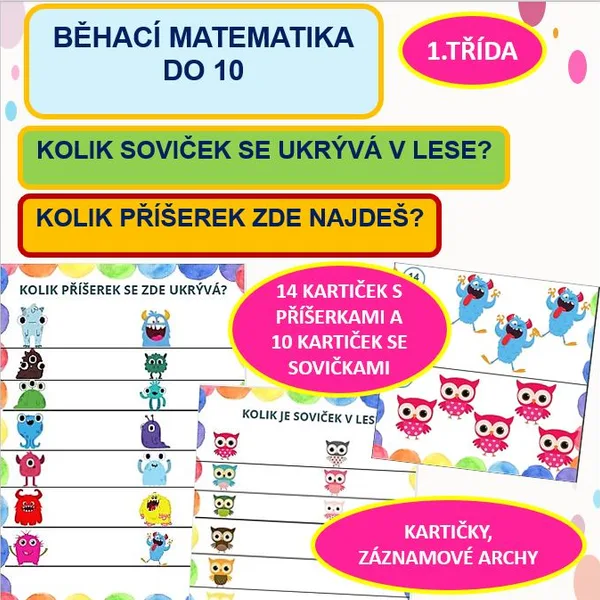 KOLIK SOVIČEK/PŘÍŠEREK SE UKRÝVÁ V LESE? - POČÍTÁME DO 10 (BĚHACÍ MATEMATIKA) 1