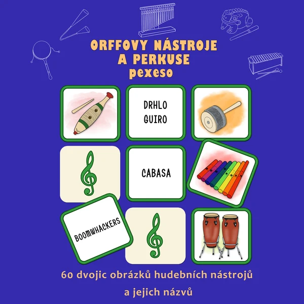 Orffovy nástroje a perkuse - pexeso 1
