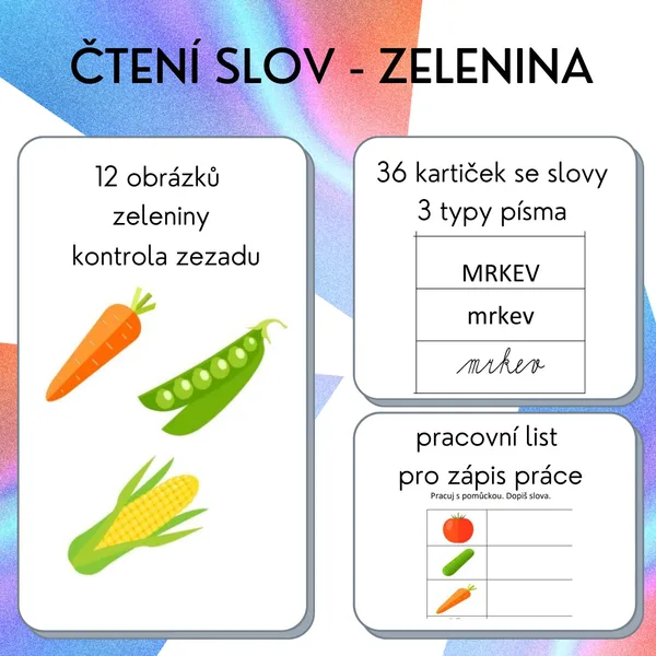Čtení slov - zelenina 1
