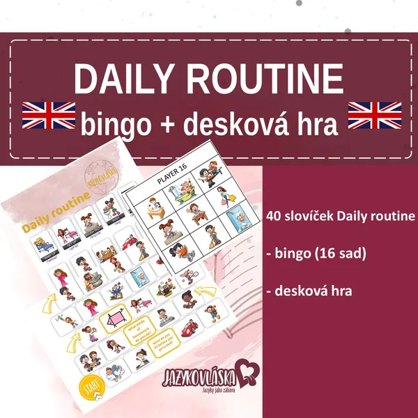 Daily routine bingo a desková hra 1