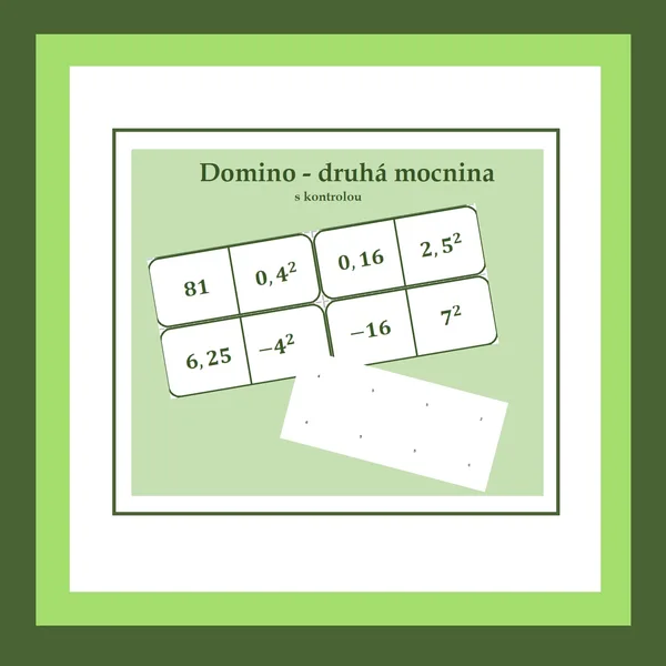 Druhá mocnina - domino  1