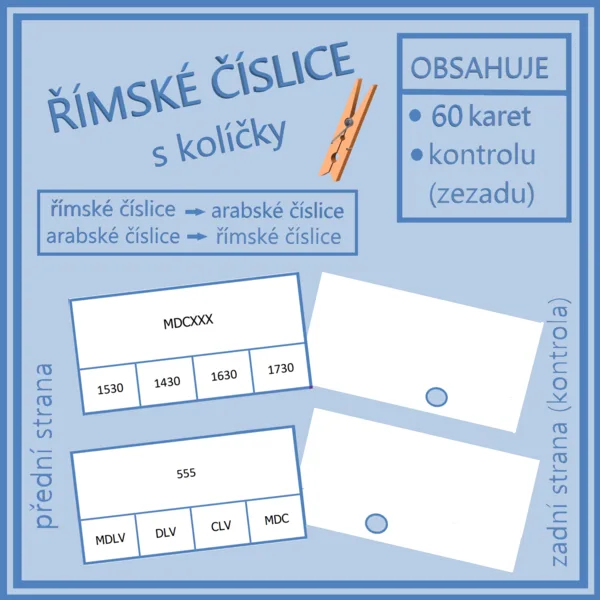 ​​​​​​​ Římské číslice s kolíčky 1