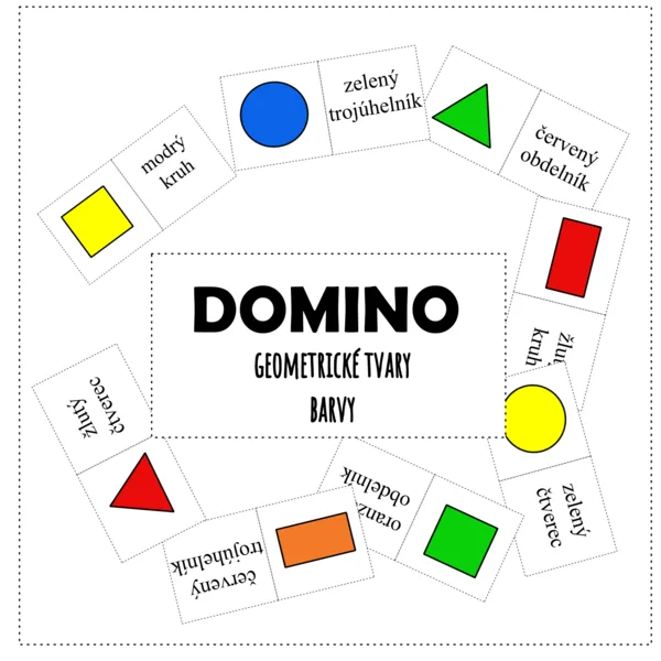Domino (geometrické tvary, barvy) 1