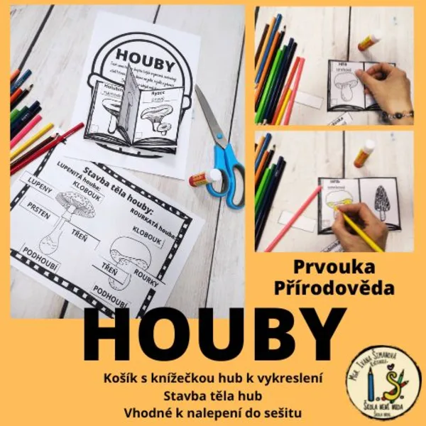 Houby - košík s miniknížečkou k vykreslení 1
