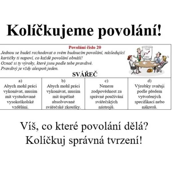 Kolíčkujeme povolání! Víš, co které povolání dělá? 1