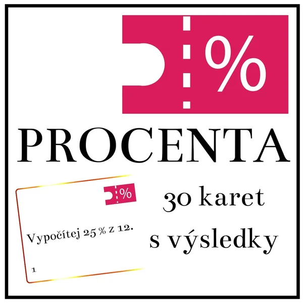 Procenta - 30 karet s úkoly 1