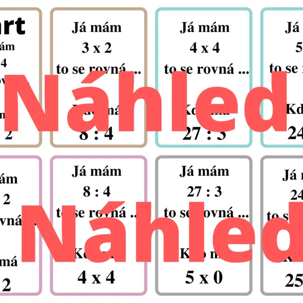 Násobení/dělení 0-5 - Já mám, kdo má 1