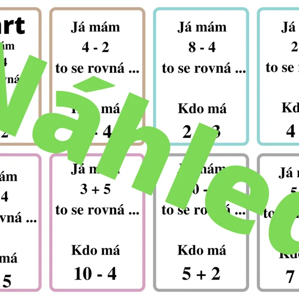 Sčítání a odčítání do 10 - Já mám, kdo má 1