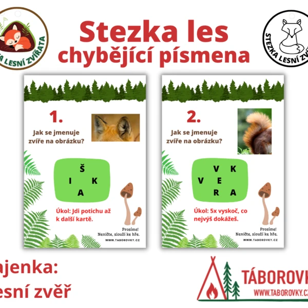 Stezka les - chybějící písmena 1
