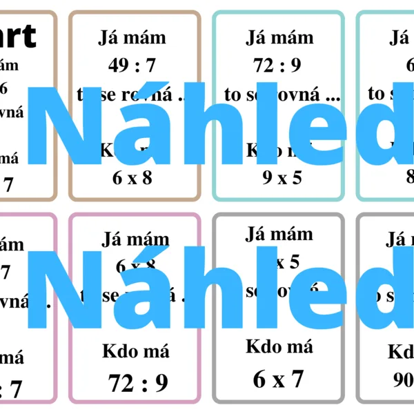 Násobení/dělení do 10 - Já mám, kdo má 1