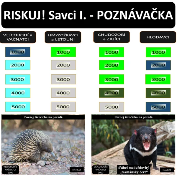 RISKUJ! Savci I. - POZNÁVAČKA 1
