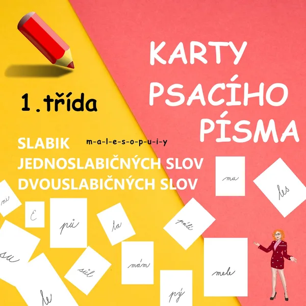ČTECÍ KARTY PSANÝCH PÍSMEN, SLABIK A PRVNÍCH SLOV 1